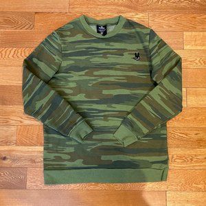Dr. Zodiak Moon Rock Sweater Mens S Camo Long Sleeve Embroidered Logo Pullover